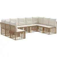 vidaXL Buiten bank set Naturel Polyester