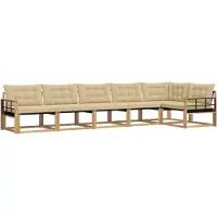 vidaXL Buiten bank set 6 st Wit en Beige