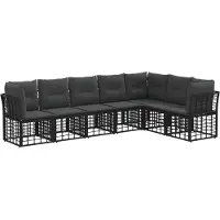 vidaXL Buiten bank set Zwart Polyester