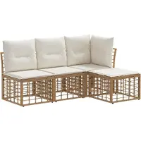 vidaXL Buiten bank set Naturel Polyester