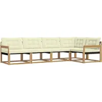 vidaXL Buiten bank set 5 st Wit en crèmekleurig
