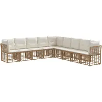 vidaXL Buiten bank set Naturel Polyester