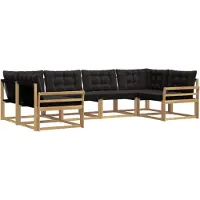 vidaXL Buiten bank set 6 st Wit en zwart