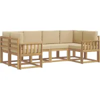 vidaXL Buiten bank set 6 st Wit en Beige