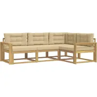 vidaXL Buiten bank set 3 st Wit en Beige Polyester