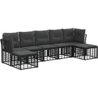 vidaXL Buiten bank set Zwart Polyester