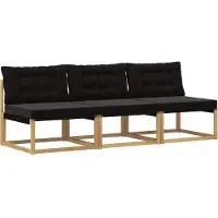 vidaXL Buiten Midden Sofa Massief Acaciahout en Textilene Wit