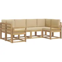 vidaXL Buiten bank set 6 st Wit en Beige