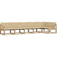 vidaXL Buiten bank set 6 st Wit en Beige