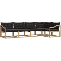 vidaXL Buiten bank set 5 st Wit en zwart