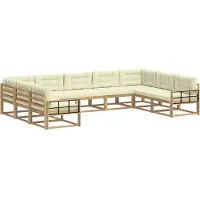 vidaXL Buiten bank set 9 st Wit en crèmekleurig