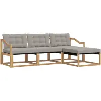 vidaXL Buiten bank set 4 st Wit en Lichtgrijs