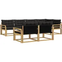 vidaXL Buiten bank set 7 st Wit en zwart
