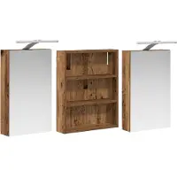 vidaXL Badkamerkast set 3 st 100 x 10,5 x 50 cm Bewerkt hout