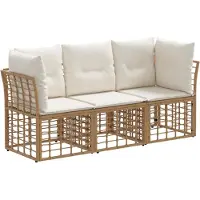 vidaXL Buiten bank set Naturel Polyester