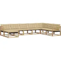 vidaXL Buiten bank set 8 st Wit en Beige Massief Acacia Hout