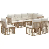 vidaXL Buiten bank set Naturel Polyester