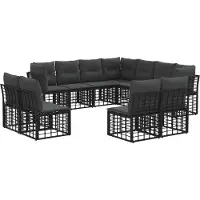 vidaXL Buiten bank set Zwart Polyester