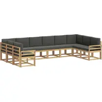 vidaXL Buiten bank set 10 st Wit en antracietkleurig