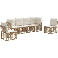 vidaXL Buiten bank set Naturel Polyester