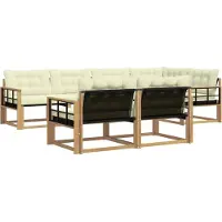 vidaXL Buiten bank set 7 st Wit en crèmekleurig