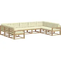 vidaXL Buiten bank set 9 st Wit en crèmekleurig
