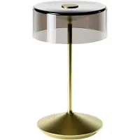 Sigor Numotion LED oplaadbare tafellamp, goud, glas, IP54, dimbaar Numotion,, messing / goud, Woon-/ Eetkamer, Glas, Modern