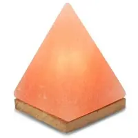 WAGNER LIFE Zoutlamp Piramide met lamphouder, barnsteen Pyramide, crème / amber, Woon-/ Eetkamer, Steen, Tafellamp