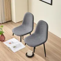Glamour Berlin Luxe Gestoffeerde Eetkamerstoelen Set van 4 Grijs – 55 x 44 x 85 cm