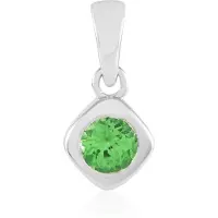 Cavill - Zilveren Hanger 925 Sterling Gerhodineerd - 0,469 ct Lemshuku Tsavoriet Tanzania - Ronde Briljant 5 mm - Luxe Modern Sieraad