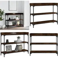 vidaXL Wandtafel met schappen 100x30x80 cm gerookt eikenkleurig