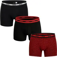 HUGO Boxershorts rood / zwart / wit