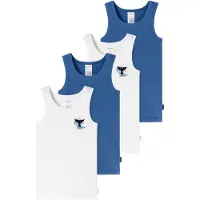 Schiesser Onderhemd ' Fine Rib ' blauw / wit