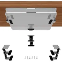 OEM Aluminium rails voor looprollen - Ondersteuningsbeugel met 2 niveaus - Bureauhouder - Krasbestendig siliconen - Zilver.