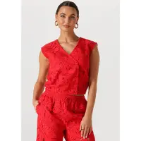 Pom Amsterdam Dames Tops & T-shirts Top Lace Bloom Red - Rood - Maat 42