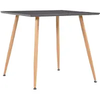 Prolenta Maison Exclusive - Eettafel, grijs en eikenhoutkleur, 80,5 x 80,5 x 73 cm, MDF