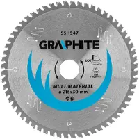 Graphite Tarcza - Universeel Widiowe Zaagblad - 216mm - 60 Tanden - Hoge Snijsnelheid