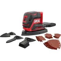 Skil Borstelloze Accu Multischuurmachine - 20V - Schuurmachine - Handpalmschuurmachine - 3 schuurhulpstukken & 24 schuurpapier vellen - Zonder Accu & Oplader