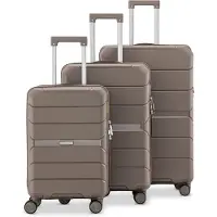 SKYCASES Urban Adventurer - Kofferset - 3-delig - Cijferslot - 232L - Spinner wielen - Reiskoffer met Kofferslot - Lichtgewicht - Champagne