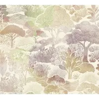 A.S. Création PLANTEN EN BOMEN BEHANG | Botanisch - Creme Grijs Groen Lila - Pintwalls III