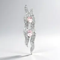 Cavill - Zilveren Hanger met 0,29 ct Roze Koperen Toermalijn & 0,19 ct Zirkonia - 925 Sterling Zilver - Ovale Elegante Edelsteen