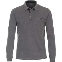 Casamoda Regular Fit Poloshirt lange mouw blauw, Motief