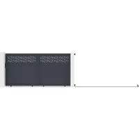 Vente-unique Elektrische aluminium schuifpoort semi-dicht met motieven B374 x H180 cm - antraciet - BAZIO