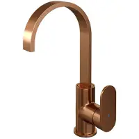 Brauer Copper Edition Hoge Opbouw Wastafelmengkraan met Draaibare Platte Uitloop Model C Koper Geborsteld PVD