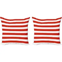 Abakuhaus Geometrische decoratieve kussenhoes, 2 stuks, ontwerp met Amerikaanse vlag, 50x50 cm, vermiljoen wit