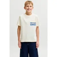 Jack & Jones JUNIOR T-shirt lichtgeel Jongens Katoen Ronde hals Tekst - maat 164