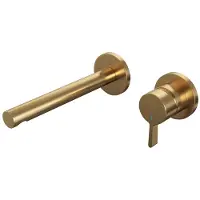 Brauer Gold Edition Inbouw Wastafelmengkraan met Rechte Uitloop en Rozetten Model E1 Goud Geborsteld PVD
