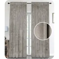 Unyqoos Stijlvol Fluwelen Verduisteringsgordijn met Plooiband voor Privacy en Comfort, 140x145 cm, Taupe