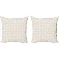 Abakuhaus Ivoorkleurige decoratieve kussenhoes, 2 stuks, digitale print in ruitvorm, print aan beide zijd 40x40 cm, crème