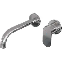 Brauer Chrome Edition Inbouw Wastafelmengkraan met Gebogen Uitloop en Rozetten Model C1 Chroom